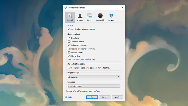 Dropbox’s clients are slick and stable. Image: Screenshot